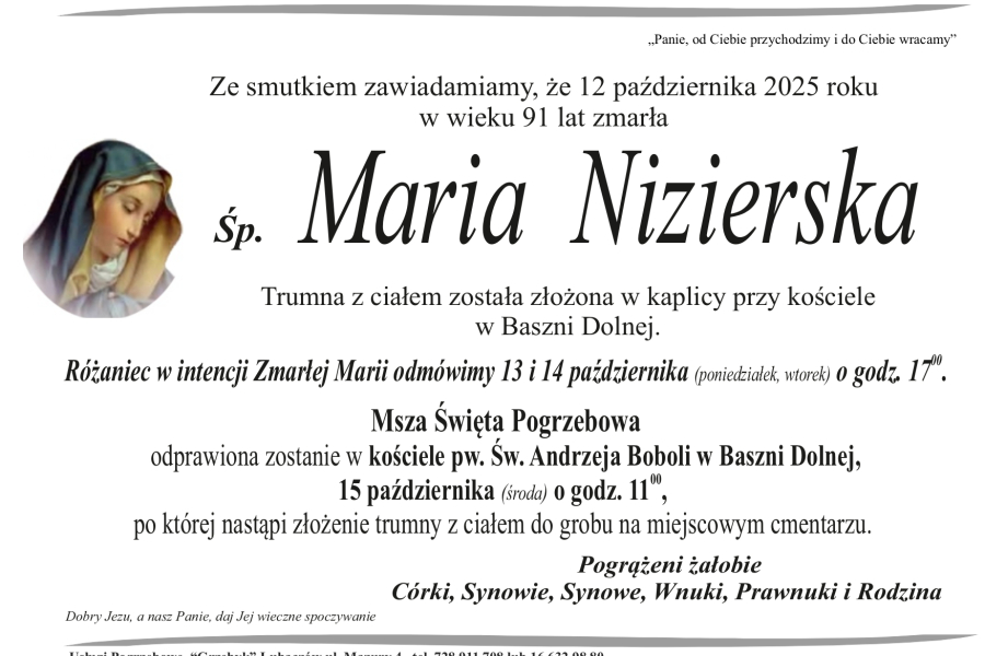Zmarła Maria Nizierska [91 lat]